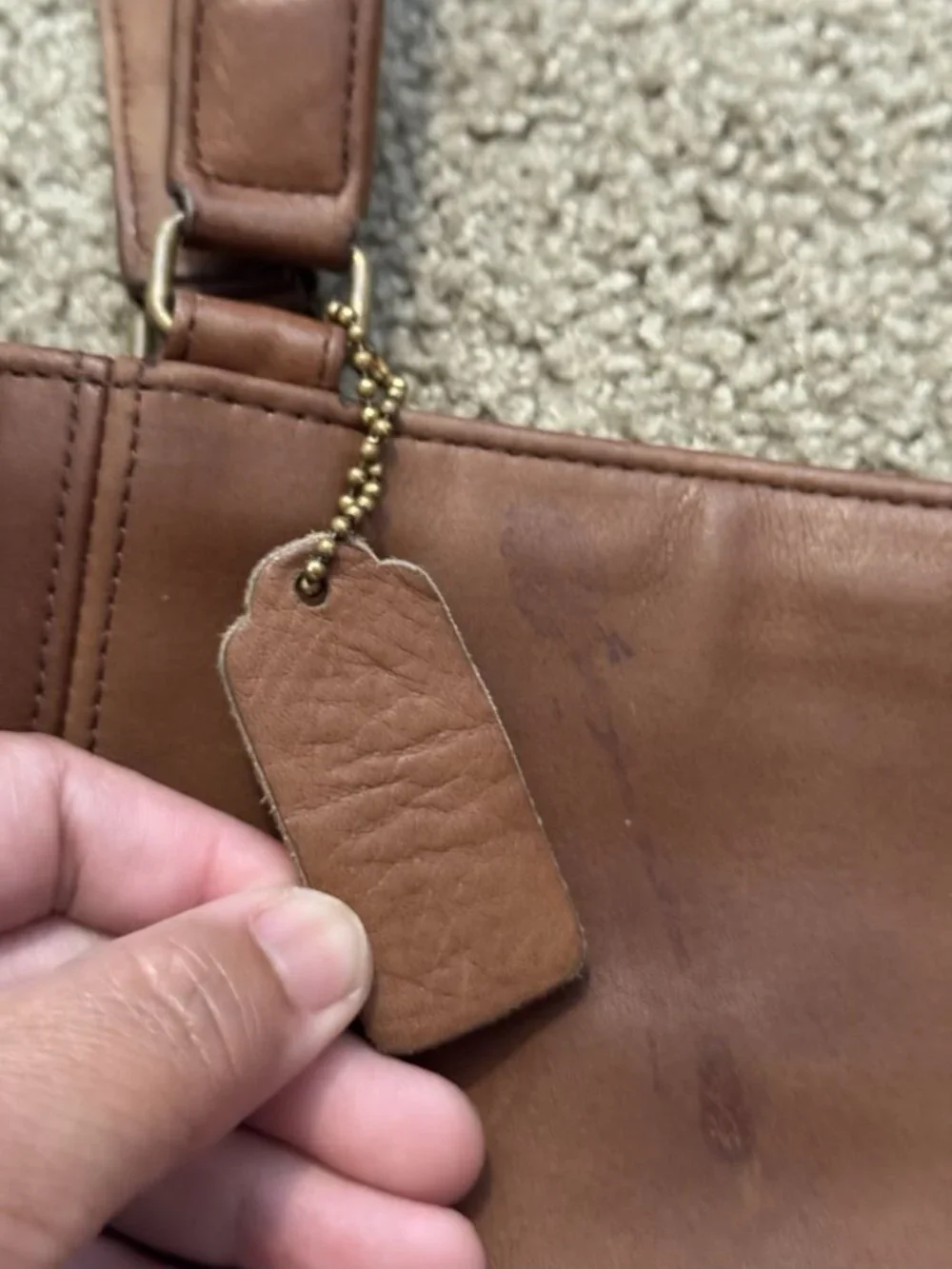 COACH VTG Late 80s Early 90s Brown Leather Tote XL Shopper Bag USA Made PROJECT